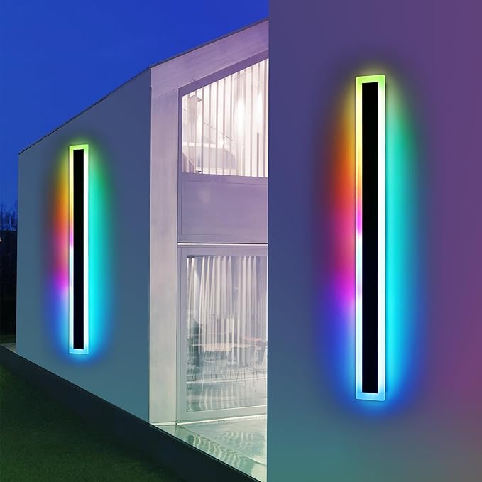 Widened 2 Pack Modern Exterior Lighting Fixtures, 57inch RGB Dimmable Outdoor - Image 7