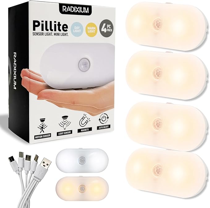 Rechargeable Motion Sensor Night Light, 2-Color White & Warm Toilet Light - Image 9