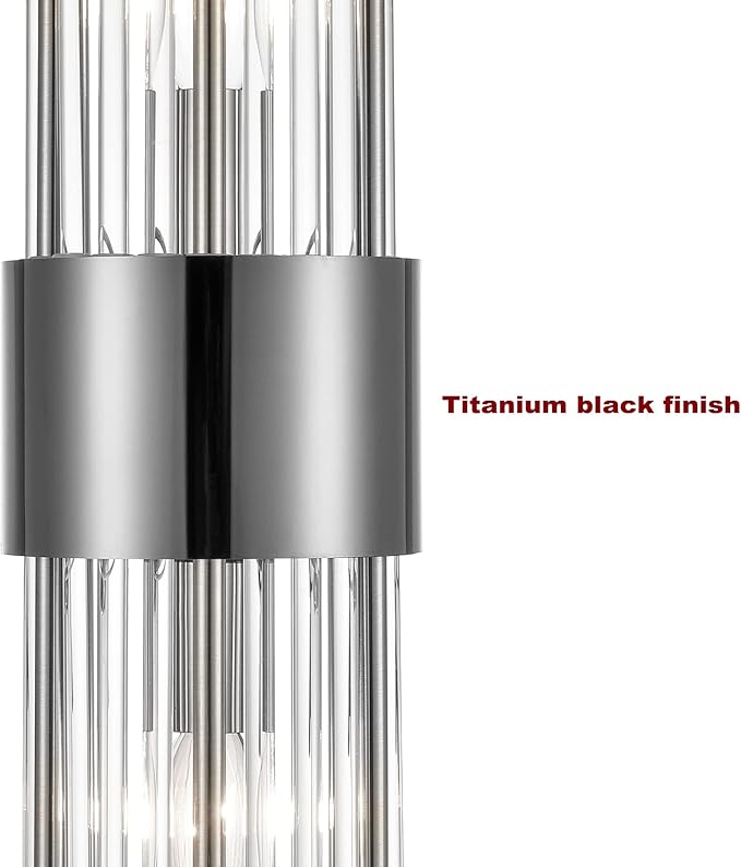 2-Light Modern Wall Sconce Titanium Black Metal - Image 5