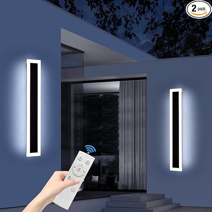 Upgrade Widened 2 Pack Modern Outdoor Wall Light Fixtures, 39.3inch Dimmable by Daoseolo