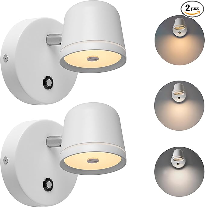 Aisilan Wall Sconce Set of 2, Hardwired Touch Dimmable Wall Light by AisilanLighting