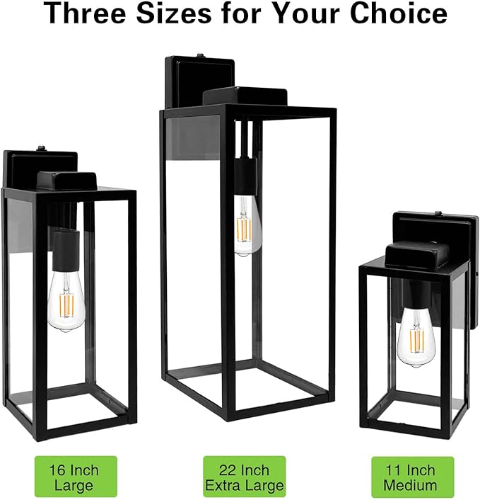 Large Outdoor Wall Light, 16 Inch Outdoor Wall Lantern, Dusk to Dawn Exterior - Image 6