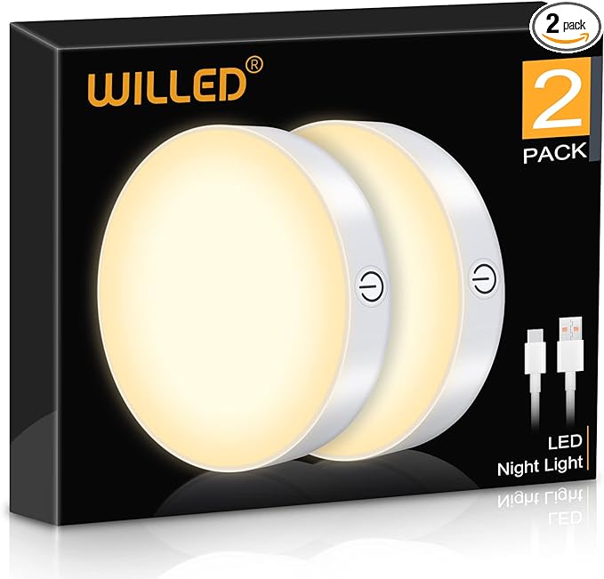WILLED 3000K Dimmable Touch Lights, Battery Rechargeable Tap Lights, Magnet by WILLED