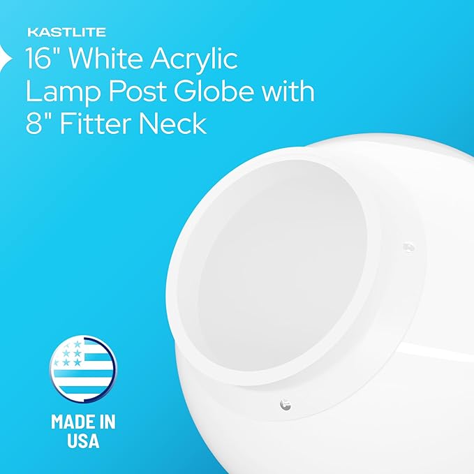 KastLite 16" White Acrylic Lamp Post Globe | Smooth Textured - Image 6