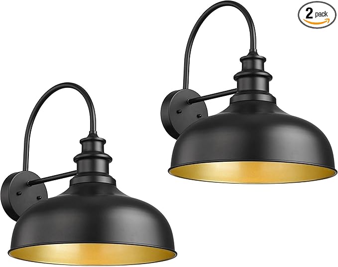 Bestshared Outdoor Barn Lights, 11.4 Inch Dome Outdoor Wall Sconce, E26 Socket by bestshared