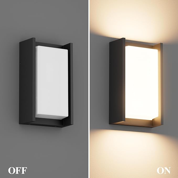 2 Pack Modern Outdoor Wall Light 3000K Exterior Wall Sconce IP65 Waterproof - Image 5