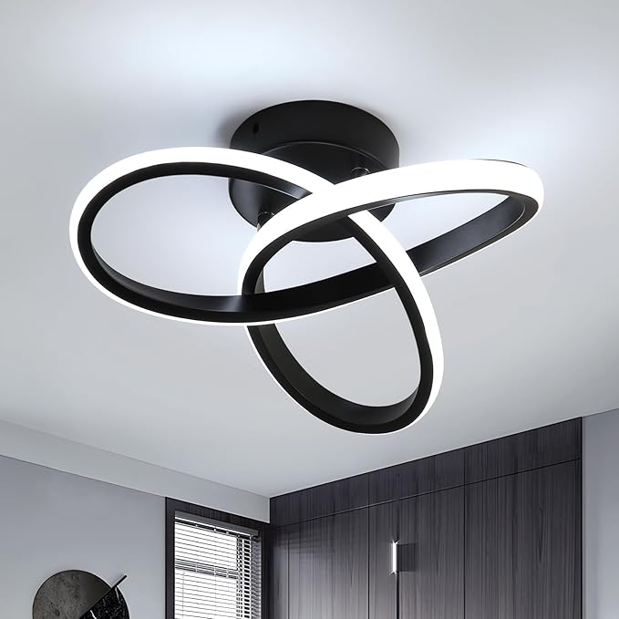Goeco LED Ceiling Lights, 9.8'' Hallway Modern Spiral Design Flush Mount by Goeco