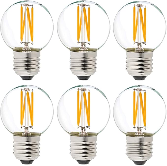LiteHistory Dimmable g16.5 led Bulb 40W g16 1/2 led Edison Bulb 2700K 4W e26 by LiteHistory