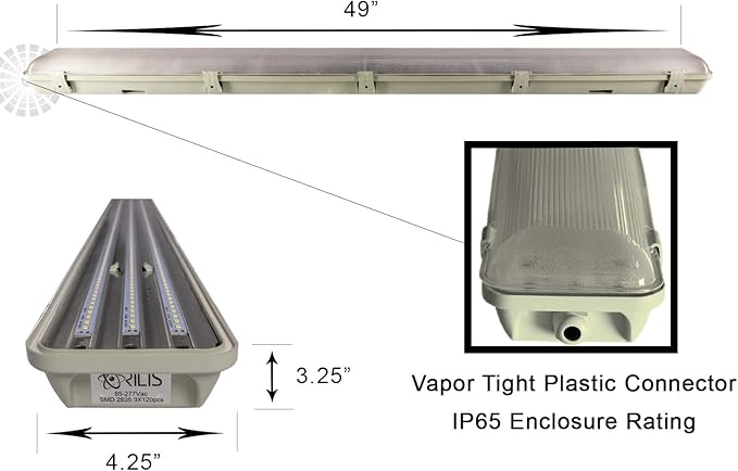 Orilis 4 FT 4500K 72W LED Vapor Tight Lights | Commercial Indoor/Outdoor - Image 4