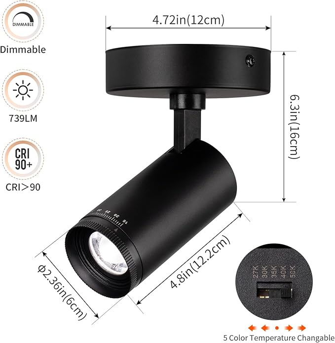mirrea 5-Color Zoomable Indoor Spot Lights, LED Ceiling Spotlight Lighting - Image 2