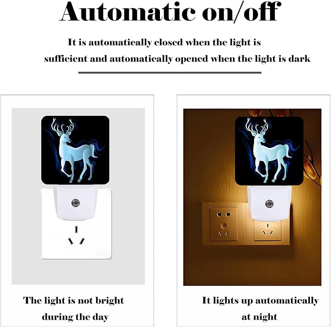 Blue Deer Night Light, Plug Into Wall Decor - Image 3