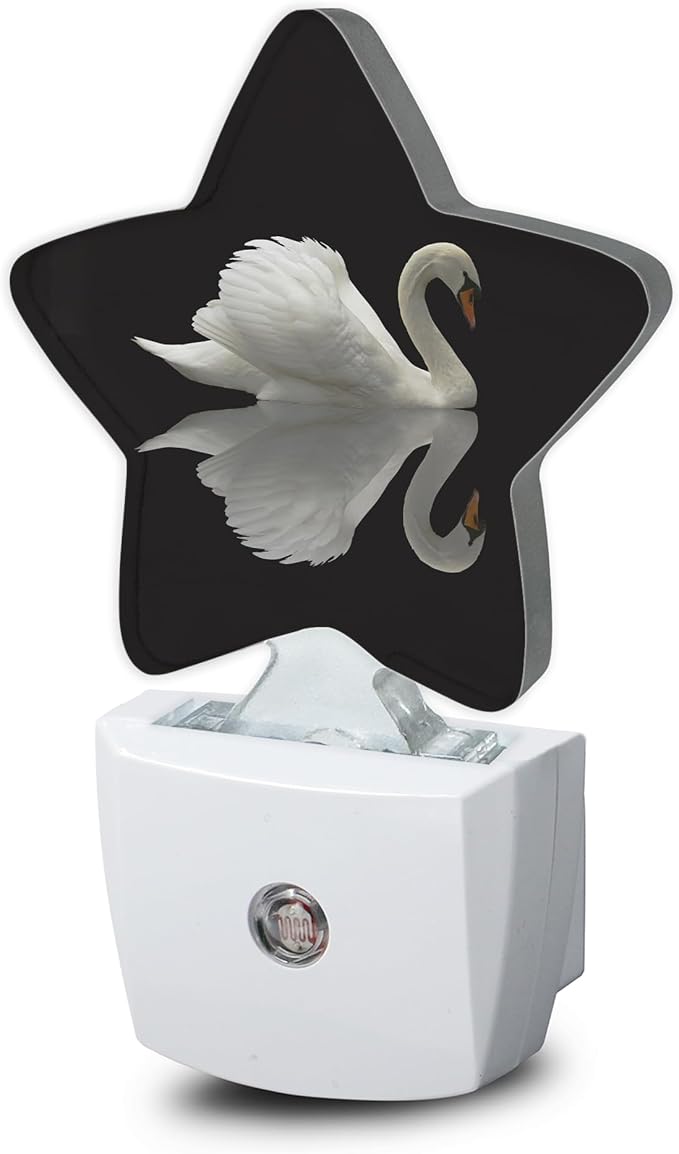 White Swan Night Lights Plug in Wall Lamp Smart Dusk to Dawn Sensor by Losthll