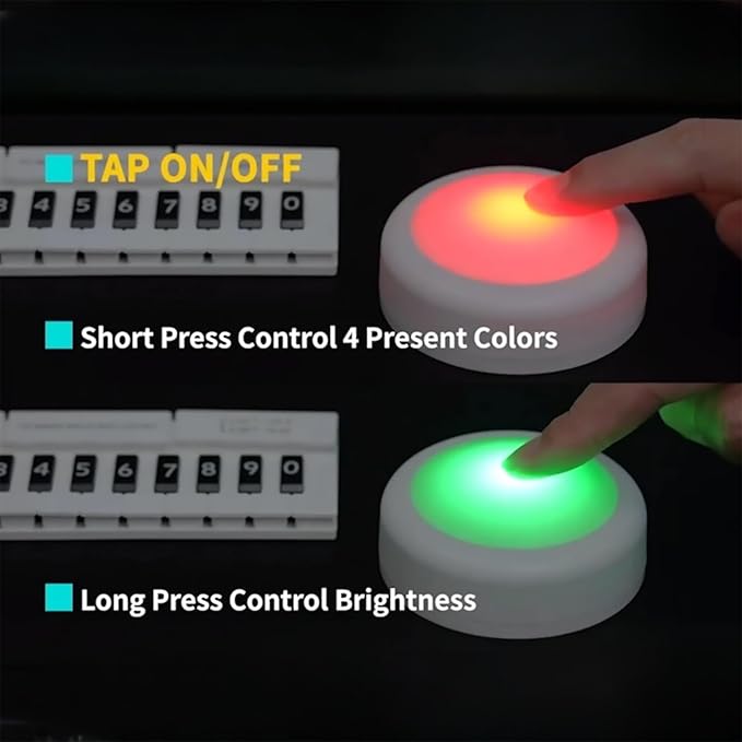 Push Lights with Remote Puck Lighting Battery Operated Tap Lights Button Stick - Image 6