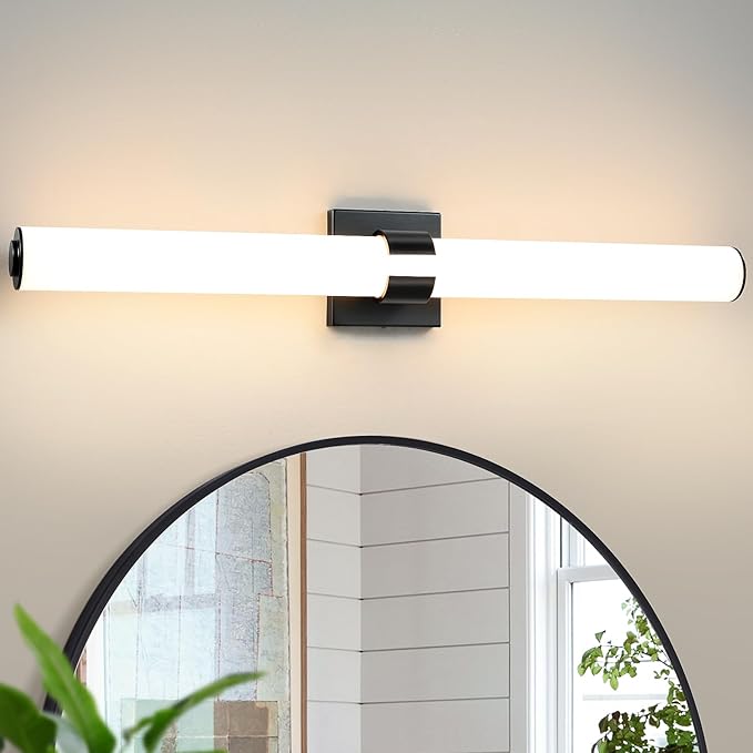 Black Bathroom Vanity Light Fixtures, 31 inch Modern Bathroom Light Fixtures by AIJIASI