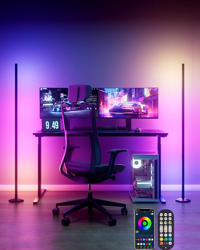 Corner Floor Lamp, 2 Pack RGB Corner Lamp - Image 8