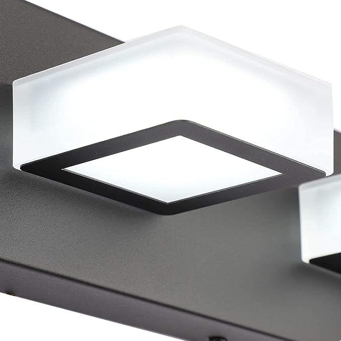 Ralbay 66inch Matte Black Bathroom Vanity Lights Metal Acrylic LED Modern Black - Image 7