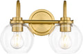 Bathroom Light Fixtures, 2-Light Brushed Gold Vanity Lights by Audickic