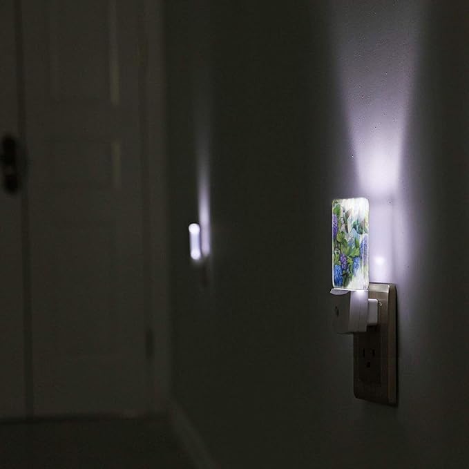 Led Night Light, Floral Hydrangea Hummingbird Decorative Plug in Nightlights - Image 6