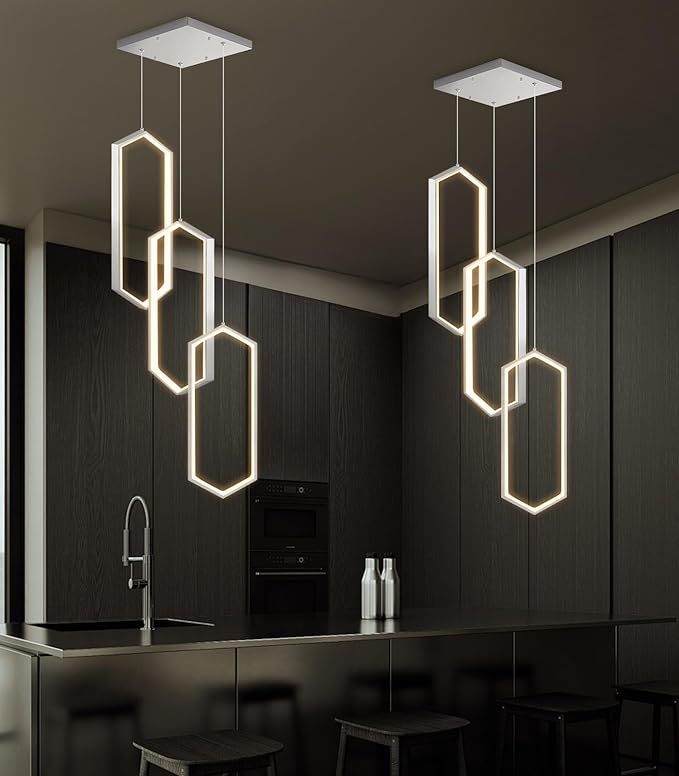 3-Rings Dimmable Pendant Lighting Adjust LED Mini Chandelier Ceiling Light - Image 8