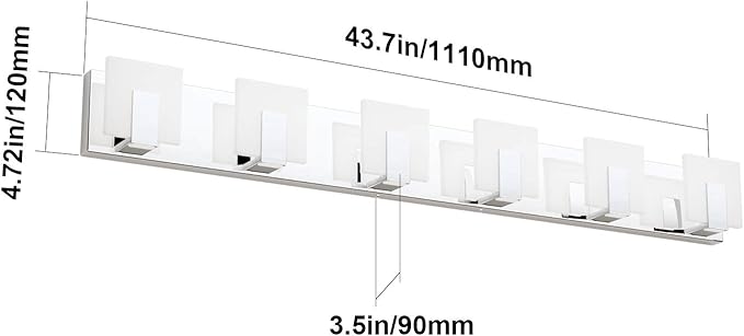 Aipsun 6 Lights Modern LED Bathroom Vanity Light Acrylic Stainless Steel Chrome - Image 6