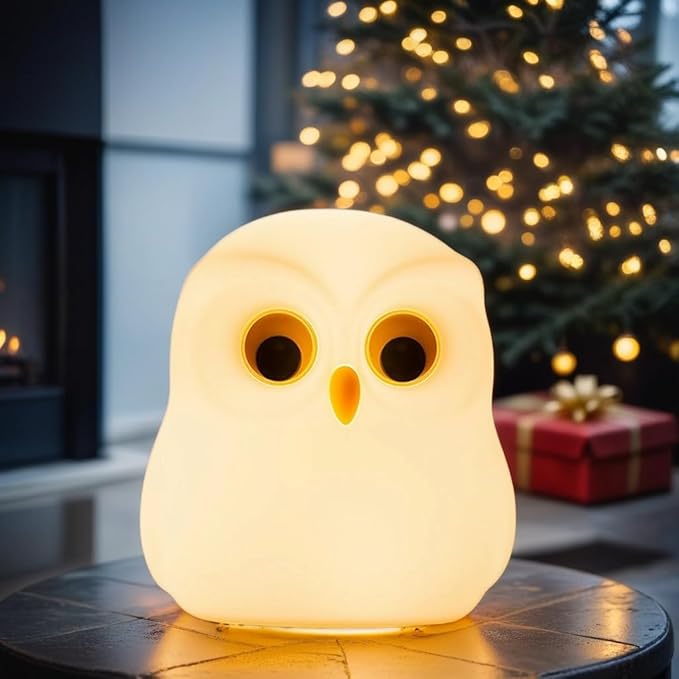 Cute Owl Kids Night Light, USB Rechargeable Cute Animal Lamps, Creative Feeding by HPYDIY
