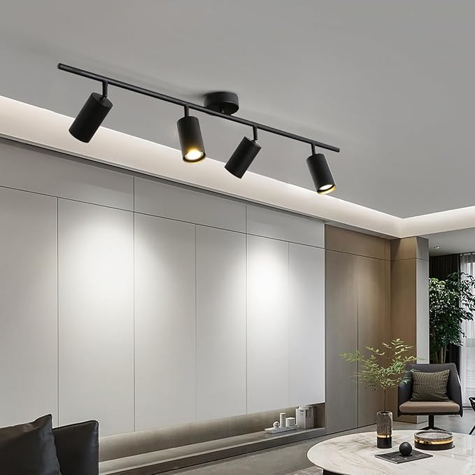 BOKT Matte Black Track Ceiling Light Modern 4-Lights LED Track Lighting Kit - Image 7