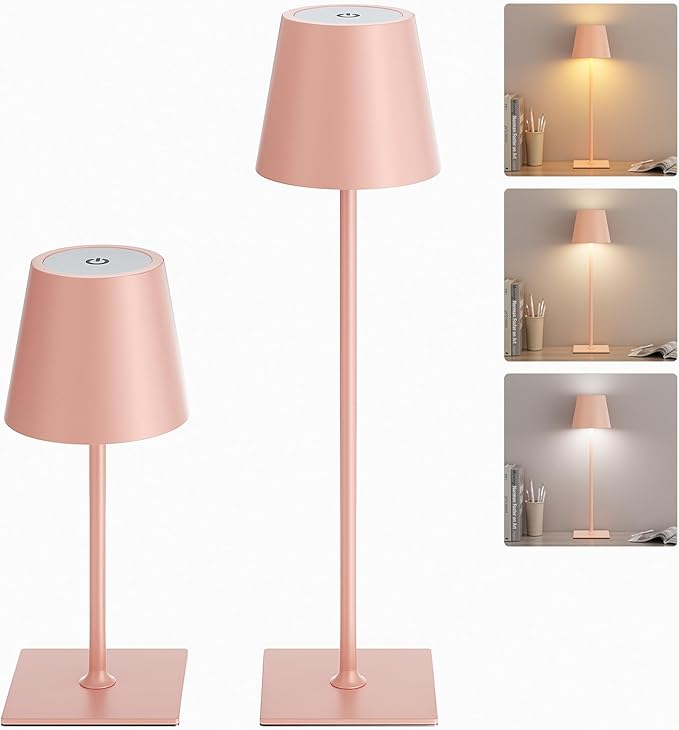 Kakanuo Pink Cordless Rechargeable Table Lamp 5000mAh Battery Operated Lamps - Image 8