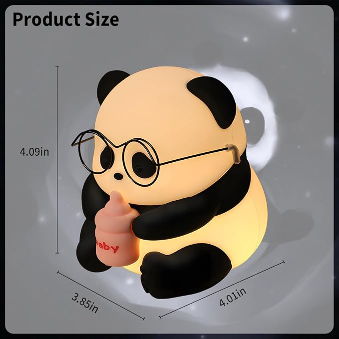 Cute Panda Night Light, LED Novelty Animal Night Lamp, 3 Level Dimmable Nursery - Image 2