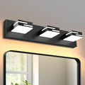 LED Modern Bathroom Vanity Light Fixtures 3-Light 5CCT Dimmable Matte Black by LKHF
