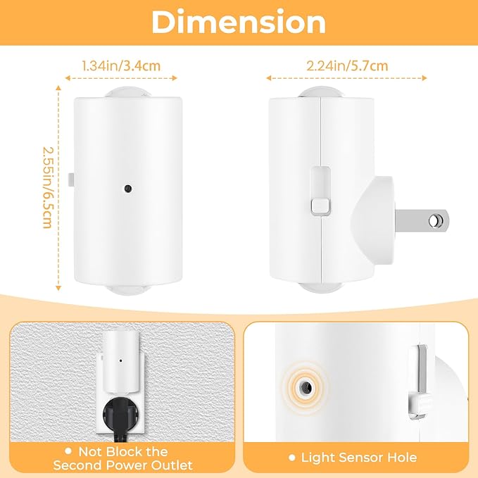 4 Pack Small LED Night Light, Dimmable Plug-in - Image 7