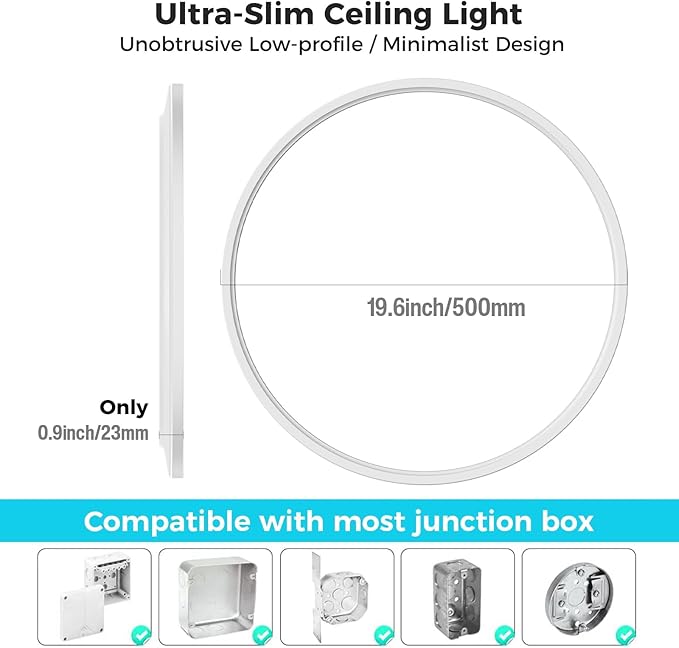 libtit 20 Inch LED Ceiling Light, 4200LM 35W Large & Bright Flush Mount - Image 4