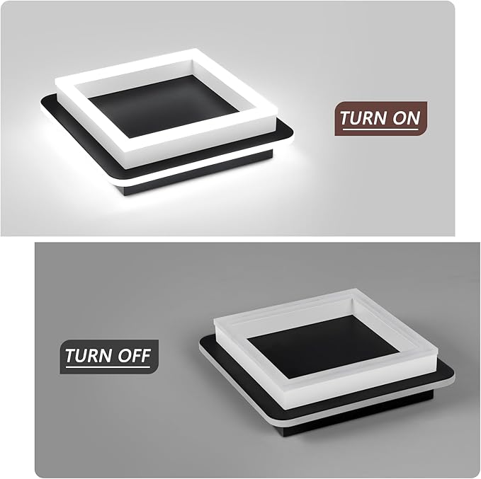 CANEOE 2 Packs Square Flush Mount Ceiling Light, 6000K Modern LED Ceiling Light - Image 5