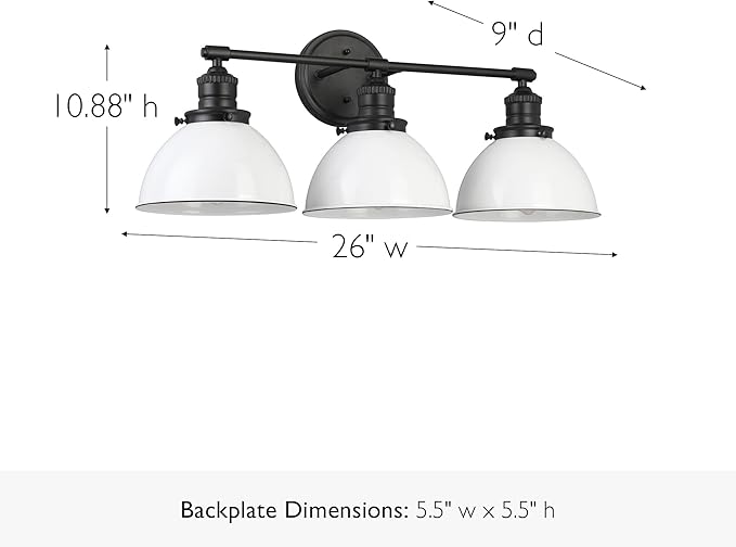 Design House Savannah Rustic Farmhouse 3-Light Bathroom Vanity Light, Matte - Image 3