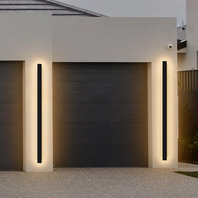 2 Pack 47.25inch Long Outdoor LED Wall Lights 35W Black 3000K Warm White Porch - Image 7