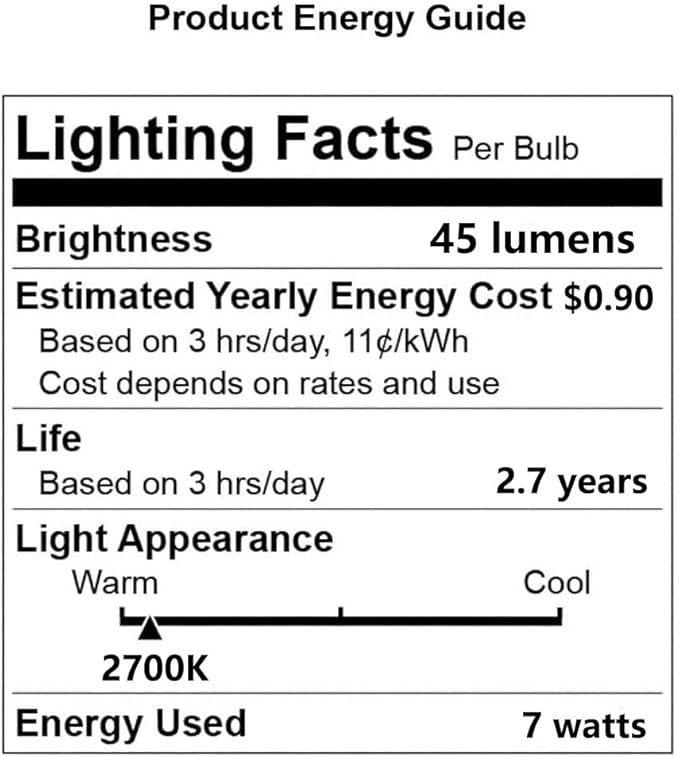 7 Watt Night Light Bulbs and Salt Lamps Replacement Bulbs, C7/7 Watt/120 V/45 - Image 7