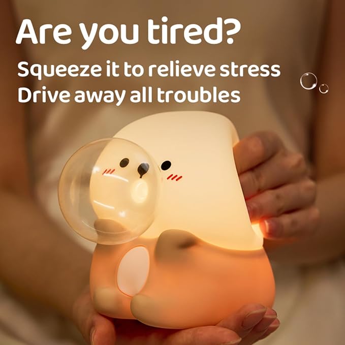 Sea Otter Night Light for Kids, Rechargeable Bedside Touch Lamp, - Image 5