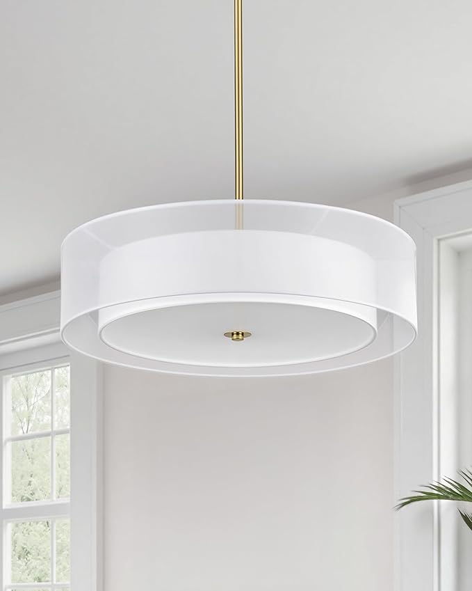 VONLUCE Drum Chandelier, Modern Ceiling Light Fixture - Image 9