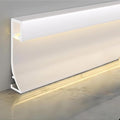 LED Aluminium Metal Baseboard Trim, Pearl White Finish 6 Pack 3.15 Inch x 8.2 by Bopaodao