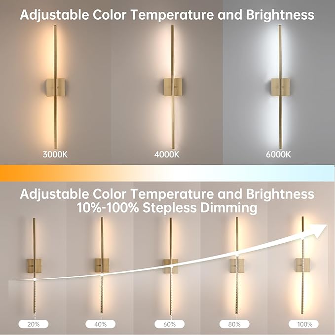 Battery Operated Wall Sconce Set of 2, 10400mAh Rechargeable Wall Sconces - Image 4