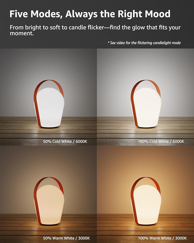 Cordless Lamp for Patio Decor, Patio Lights Outdoor Waterproof IP65, - Image 7