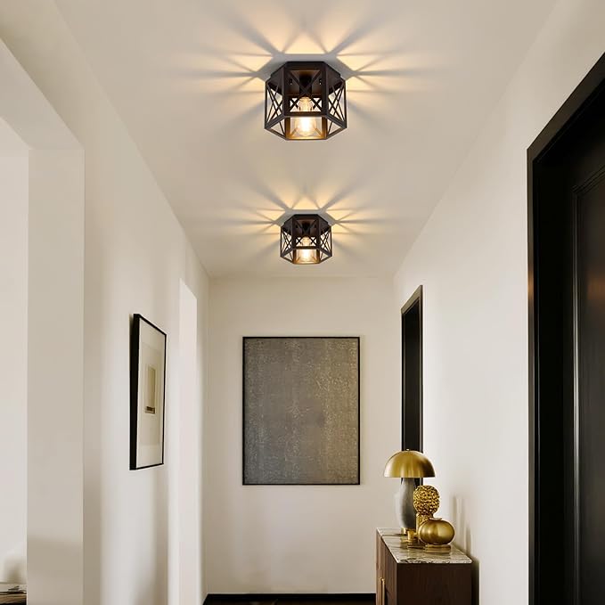 2 Pack Flush Mount Ceiling Light, 1-Light Black Light Fixtures Ceiling Mount - Image 9