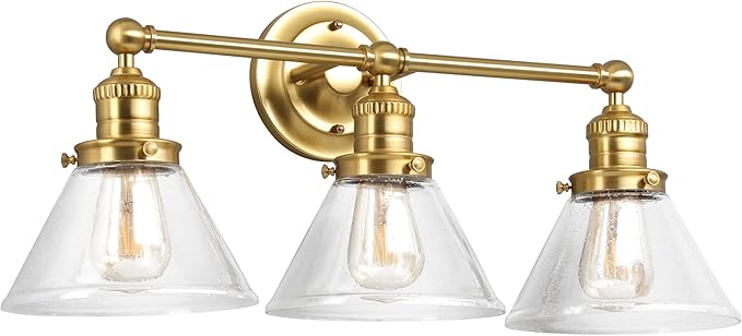 Design House Augustin Vanity Light, Seeded Glass Warm Glow, Up/Down Glow by DesignHouse