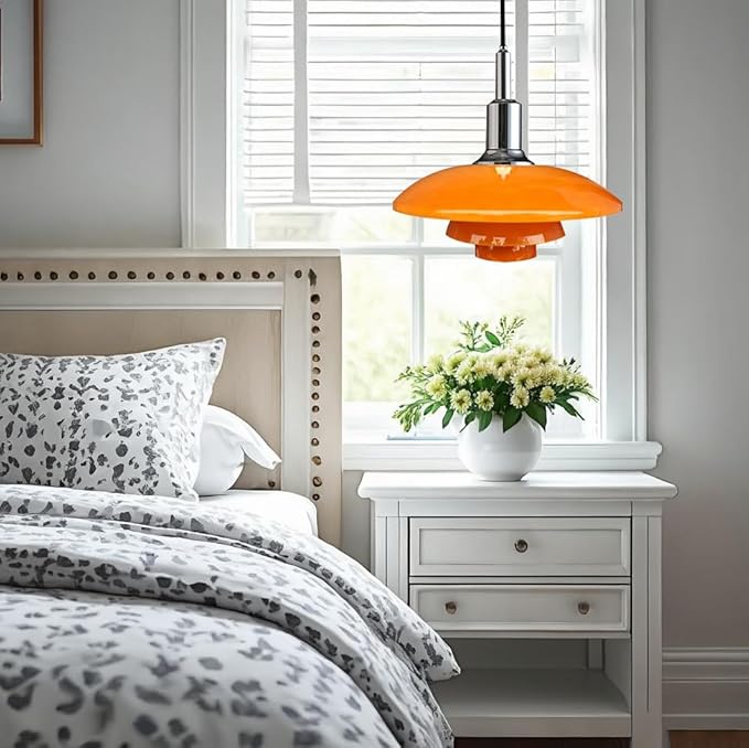 Pendant Light Orange Danish Ceiling light Mid Century Pendant Lamp 3-Layer - Image 5
