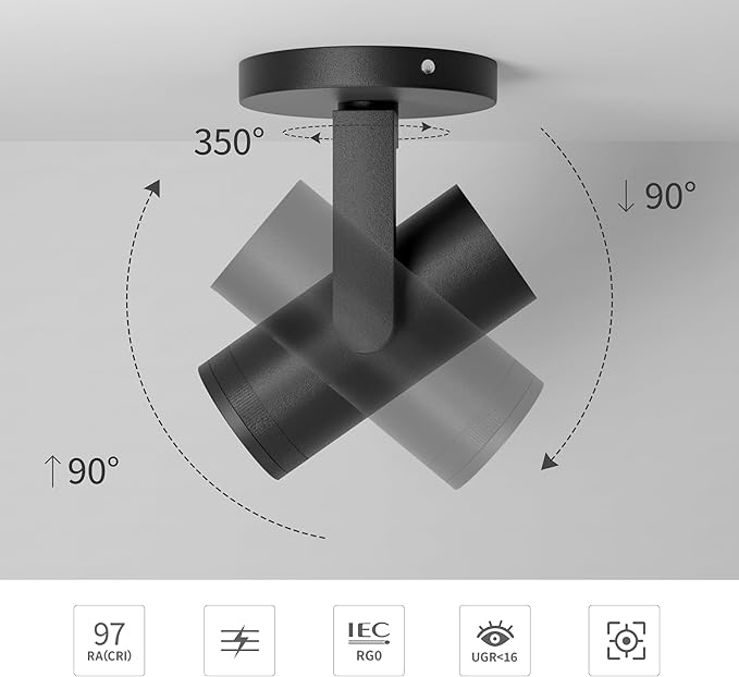 Aisilan Adjustable Dimmable Beam Angle 10-55° Zoomable Spotlight Indoor - Image 8