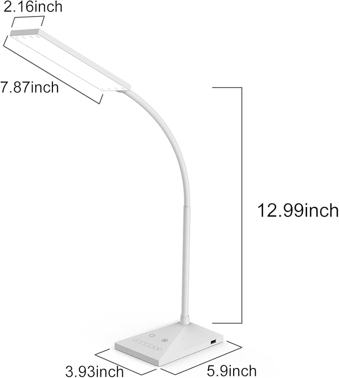 RAOYI LED Desk Lamp, 12W Dimmable Table Lamp Eye-Caring Reading Light - Image 3