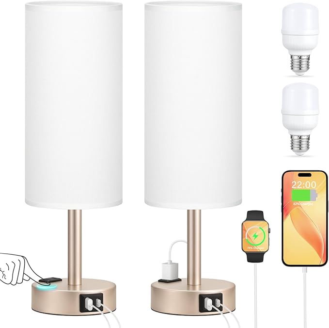 Touch Bedside Table Lamps Set - Image 7
