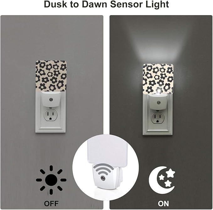 Led Night Light, Groovy Flowers Decorative Plug in Nightlights, - Image 3