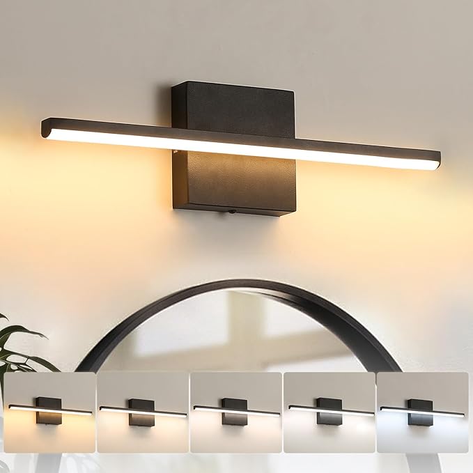 Modern Bathroom Vanity Light 16 Inch, 14W Black Bathroom Light Fixture Over by fengkiop
