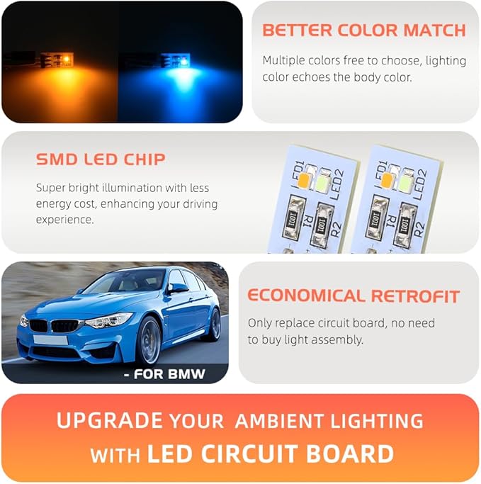 NJSBYL LED Interior Dashboard Storage Ambient Circuit Board - Image 3