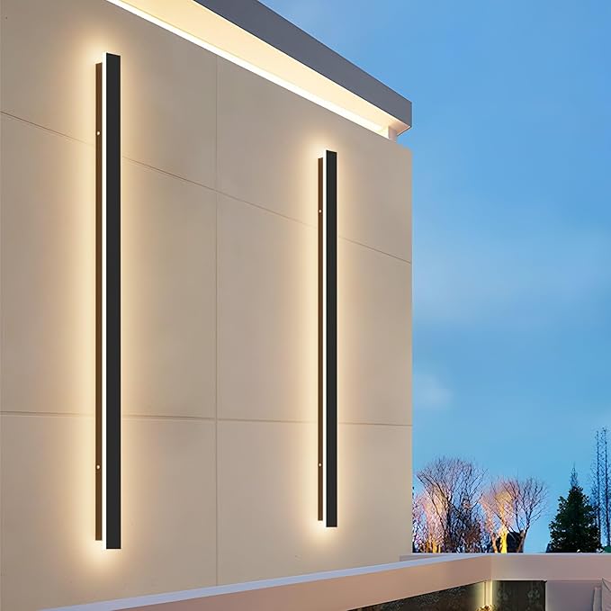 2 Pack 47.2In Long Outdoor LED Wall Lights IP65 Waterproof Black Modern - Image 3